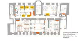 Аренда офиса 560 кв.метров, 1 этаж-999. План поэтажный
