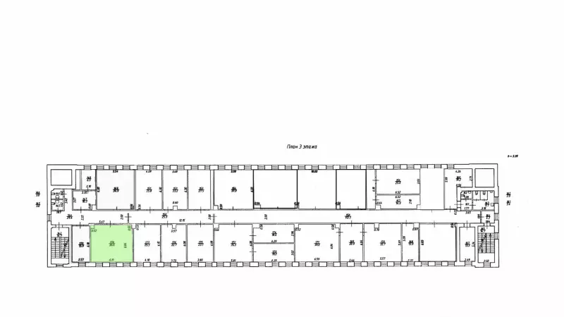 Аренда офиса 34.3 кв.метров, 3 этаж-99. План объекта