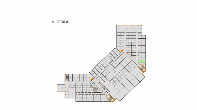 Аренда офиса 19.58 кв.метров, 4 этаж-99. План объекта
