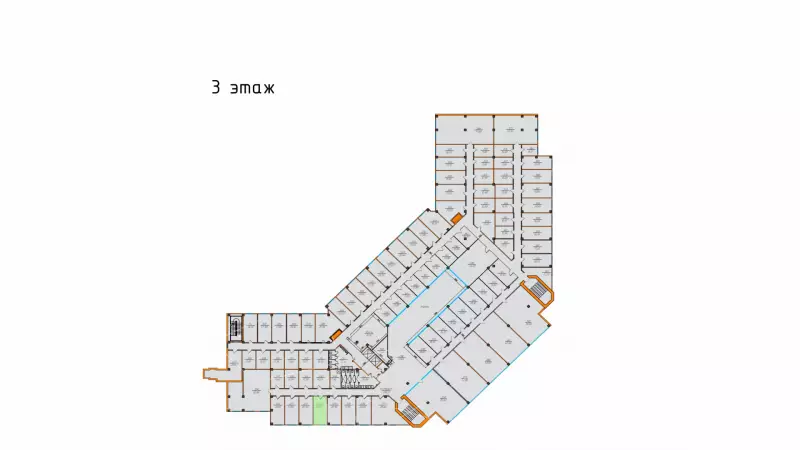 Аренда офиса 16.9 кв.метров, 3 этаж-99. План объекта
