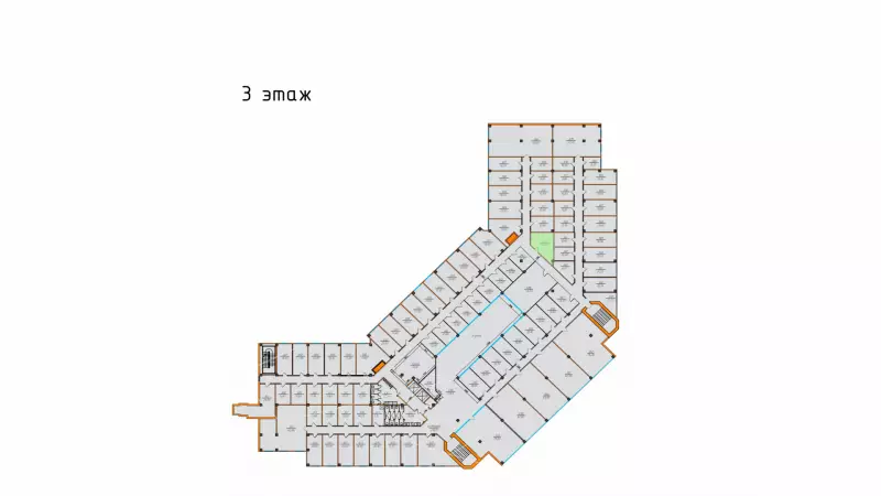 Аренда офиса 17 кв.метров, 3 этаж-99. План объекта
