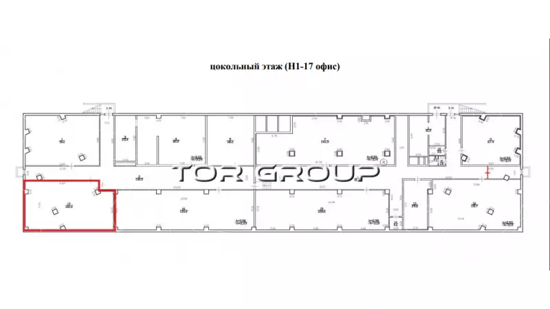 Аренда офиса 102 кв.метров, Цоколь этаж-99. План объекта