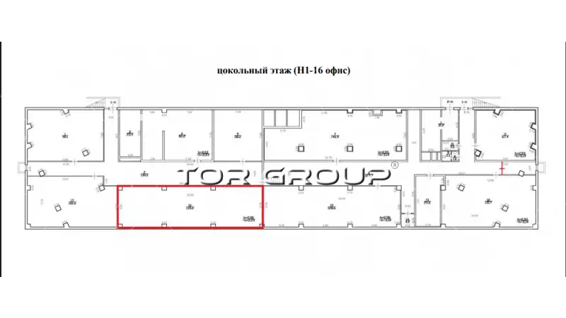 Аренда офиса 112.8 кв.метров, Цоколь этаж-99. План объекта