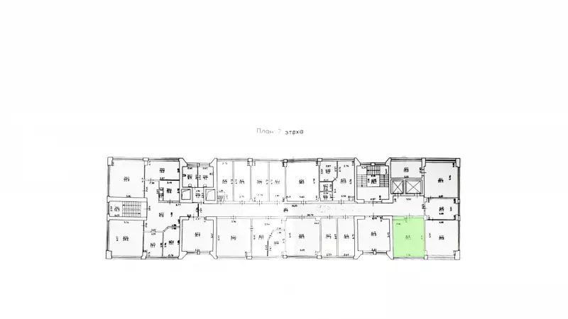 Аренда офиса 33.3 кв.метров, 7 этаж-99. План объекта
