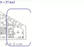 Аренда офиса 27.4 кв.метров, 2 этаж-99. План объекта