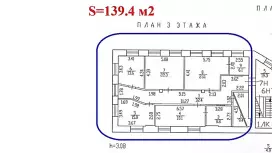 Аренда офиса 139,4 кв.метров, 3 этаж-99. План объекта
