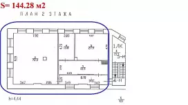 Аренда офиса 144.2 кв.метров, 2 этаж-99. План объекта