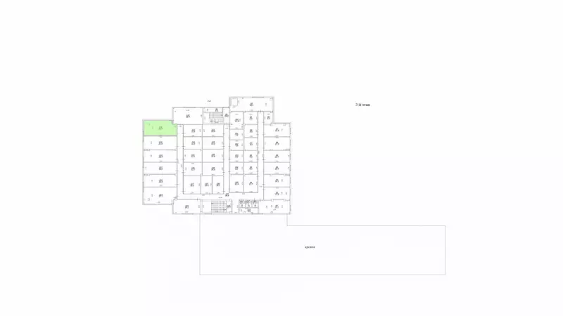 Аренда офиса 26.9 кв.метров, 3 этаж-99. План объекта
