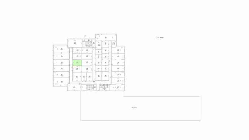 Аренда офиса 11.5 кв.метров, 3 этаж-99. План объекта
