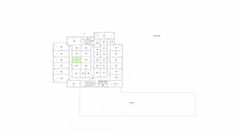 Аренда офиса 12.1 кв.метров, 3 этаж-99. План объекта