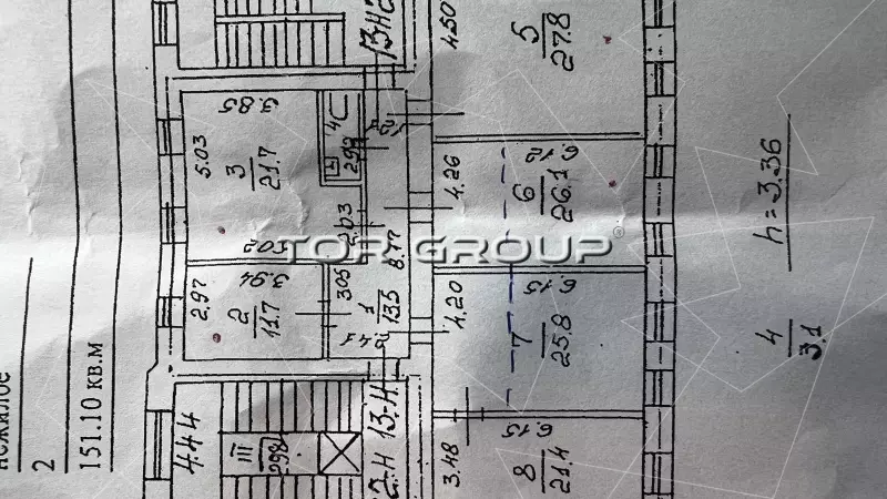 Аренда офиса 151.1 кв.метров, 2 этаж-99. План объекта