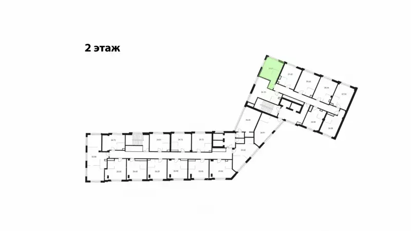 Продажа офиса 28.27 кв.метров, 2 этаж-99. План объекта