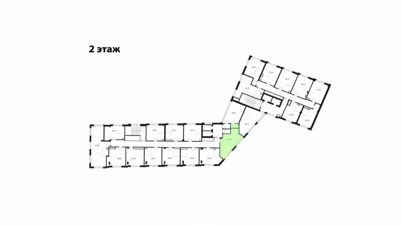 Продажа офиса 33.6 кв.метров, 2 этаж-99. План объекта