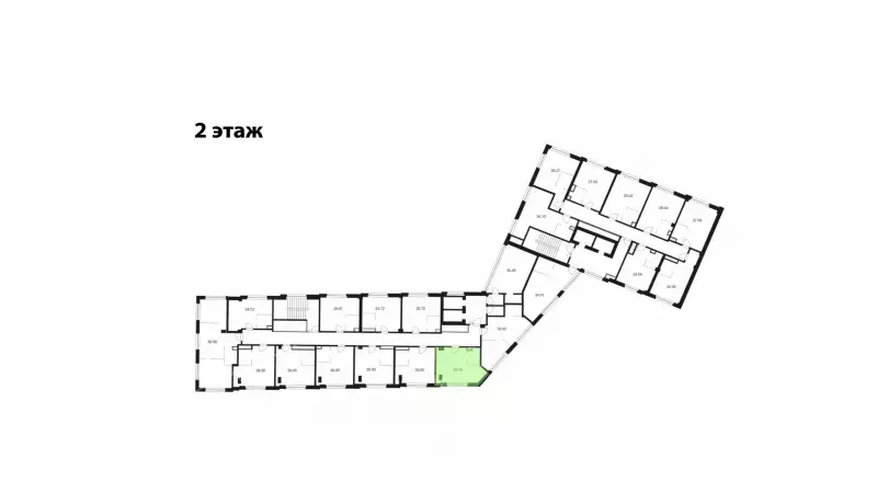 Продажа офиса 29.04 кв.метров, 2 этаж-99. План объекта