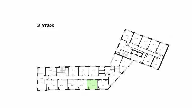 Продажа офиса 29.93 кв.метров, 2 этаж-99. План объекта