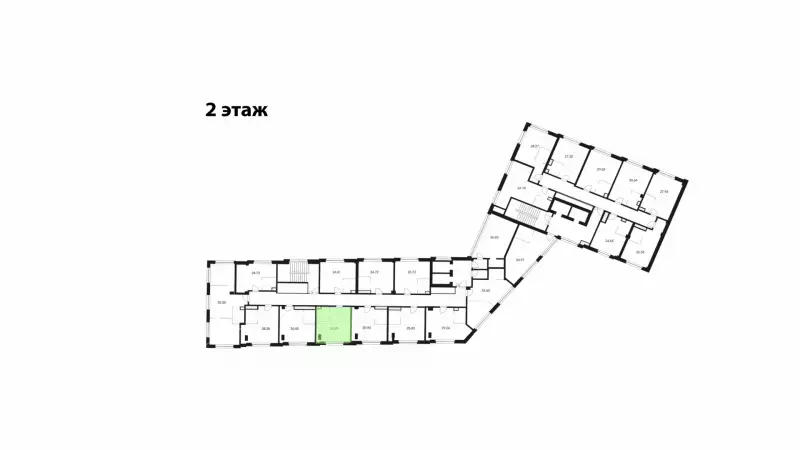 Продажа офиса 26.29 кв.метров, 2 этаж-99. План объекта