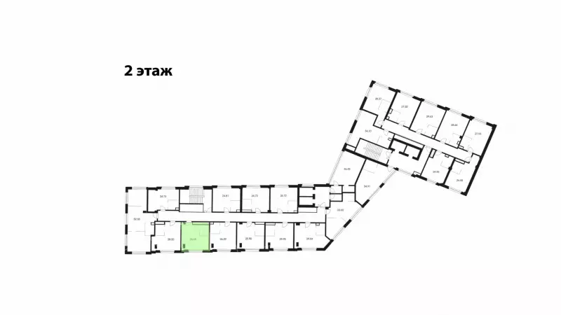 Продажа офиса 26.65 кв.метров, 2 этаж-99. План объекта